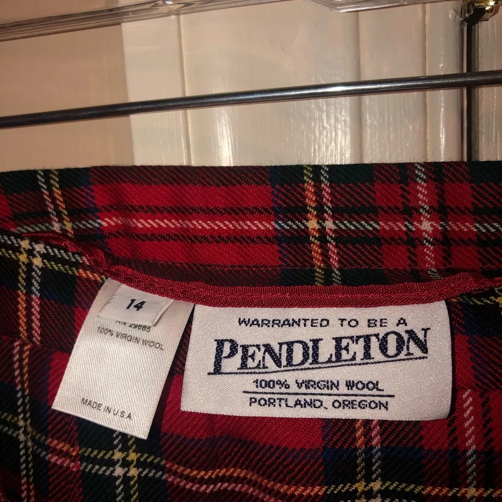 Pendleton Red Tartan Plaid Midi Skirt - Picture 2 of 2